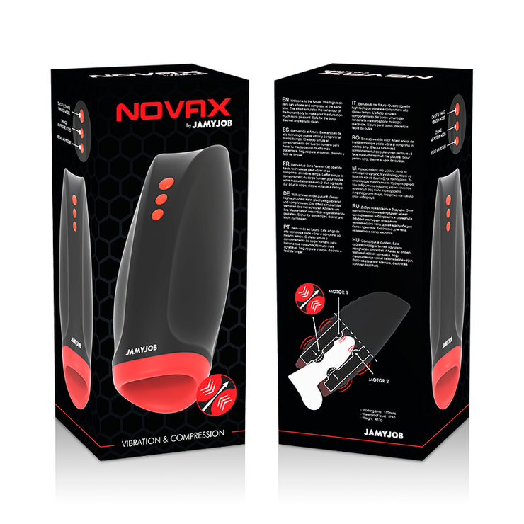 JAMYJOB NOVAX MASTURBADOR CON VIBRACION Y COMPRESIÓN - Pelvia