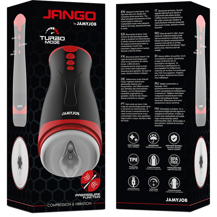 JAMYJOB™ - JANGO MASTURBADOR DE COMPRENSIÓN Y VIBRACIÓN - Pelvia