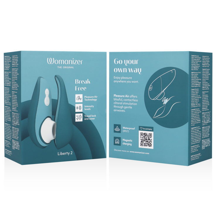 WOMANIZER - LIBERTY 2 ESTIMULADOR & SUCCIONADOR CLÍTORIS AZUL - Pelvia