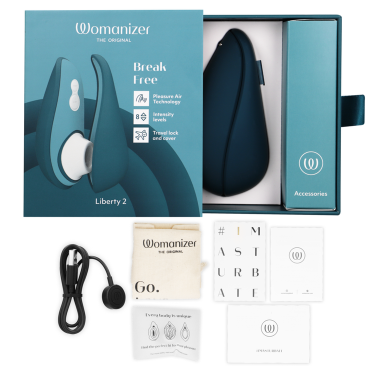 WOMANIZER - LIBERTY 2 ESTIMULADOR & SUCCIONADOR CLÍTORIS AZUL - Pelvia