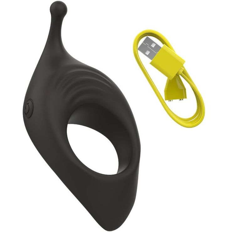 B SWISH - BCHARMED RHYTHM INFINITE DELUXE ANILLO PARA PENE 15 VIBRACIONES NEGRO - Pelvia