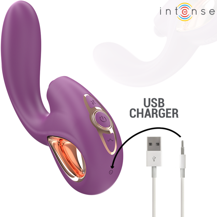 INTENSE - LALI VIBRADOR PUNTO G MULTIFUNCIÓN ESTIMULACIÓN & EMOUJE & VIBRACIÓN MORADO - Pelvia