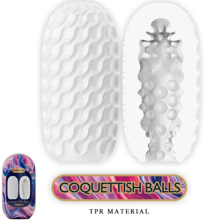PRETTY LOVE - COQUETTISH BALLS MASTURBADOR MASCULINO SILICONA BLANCO - Pelvia