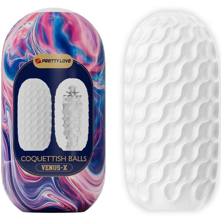 PRETTY LOVE - COQUETTISH BALLS MASTURBADOR MASCULINO SILICONA BLANCO - Pelvia
