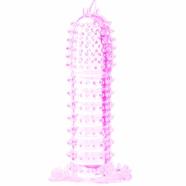 FUNDA PARA PENE CON PUNTOS ESTIMULANTES ROSA 14 CM - Pelvia