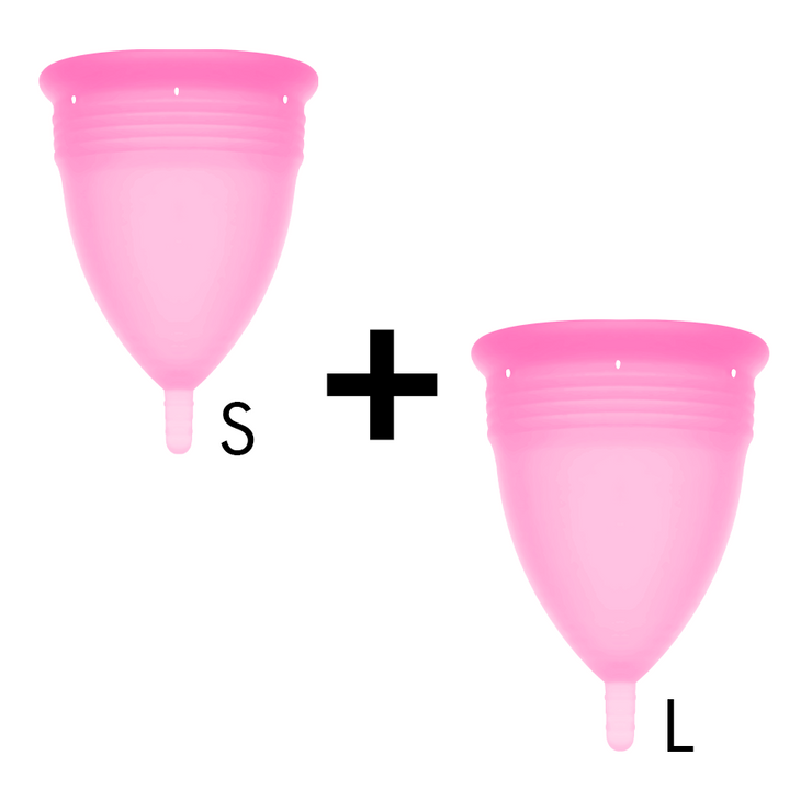 Stercup Copa Menstrual Silicona  Pack TALLA S + TALLA L - Pelvia