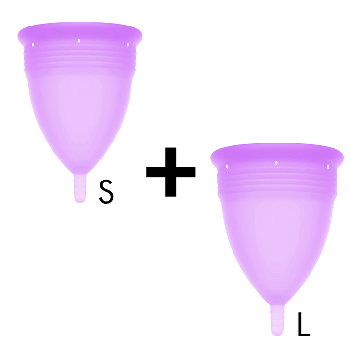Stercup Copa Menstrual Silicona  Pack TALLA S + TALLA L - Pelvia